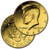 Монета Half Dollar - 7,5 см - золотая Монета Half Dollar - 7,5 см - золотая